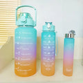 3 Size Gradient Water Bottles Set for Gym Office School