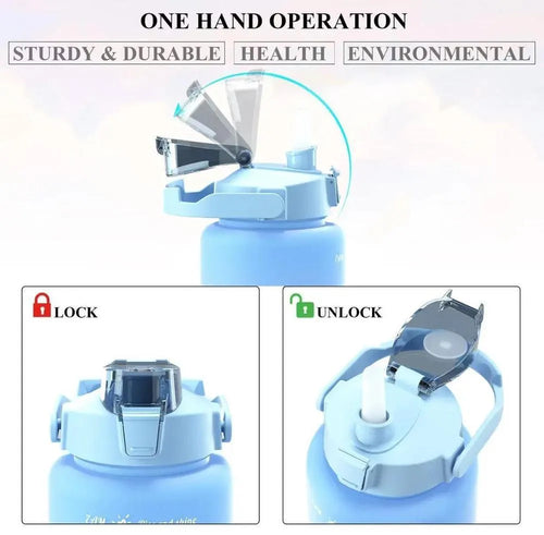 3 Size Gradient Water Bottles Set for Gym Office School