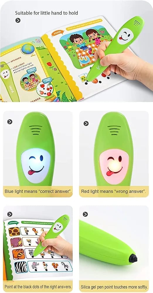 Kids Smart Talking Pen & 36-Pages Interactive Learning Book